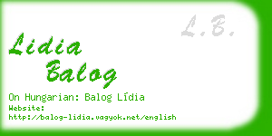 lidia balog business card