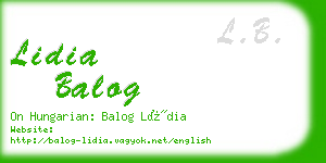 lidia balog business card